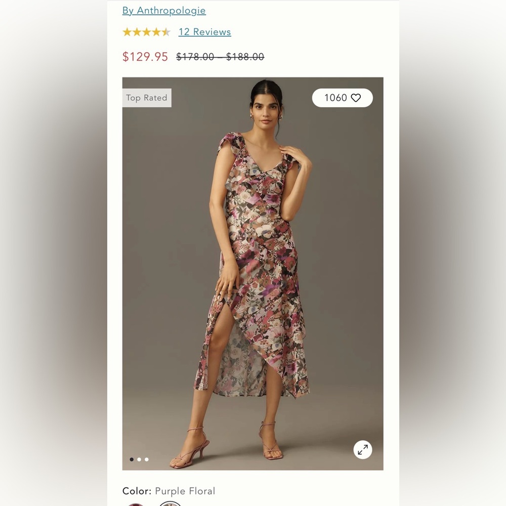 Anthropologie Multicolor Asymmetrical Dress